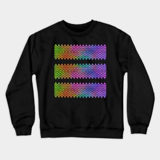 Colourful Pink and Yellow Zigzag Silhouette Digital Art Crewneck Sweatshirt